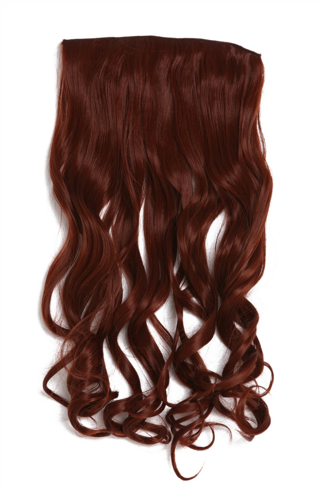 Hairpiece Clip-in Extension 5 Clips Wide Wavy Long Auburn 25x50