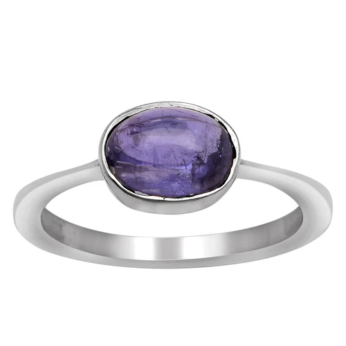 Stunning Bezel Set AAA Deep Tanzanite 1.50 Ctw 925 Silver Stacking Ring
