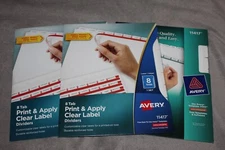 3 Avery 11417 Index Maker Clear File Label Binder Dividers 8 Tabs Laser inkjet