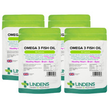 Omega 3 Fish Oil 1000mg Capsules - 360 Pack (90 x 4) - Heart, Brain, Eyes