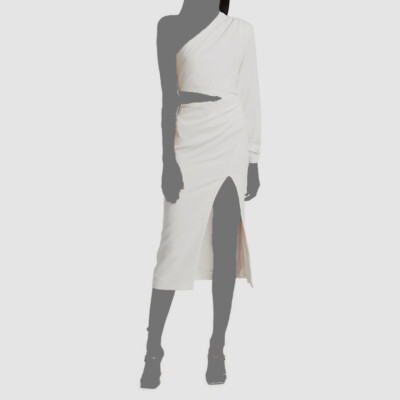 $465 Cinq à Sept Women's Ivory Cutout One-Shoulder Misha Sheath Dress Size 6