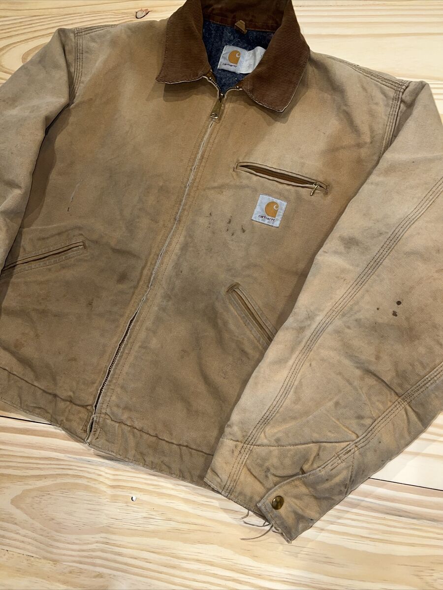 Vintage Sun Faded Carhartt Detroit Work Jacket 90s Lined Vintage Sun Faded Carhartt Detroit Work Jacket 90s Lined