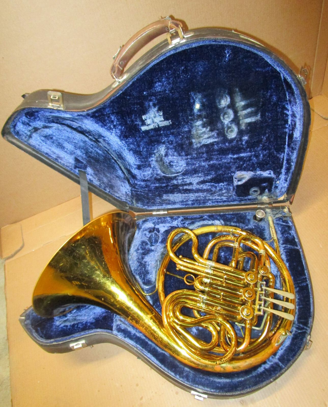 Vintage King Double French Horn !NoReserve! King H2 Mouthpiece & Case