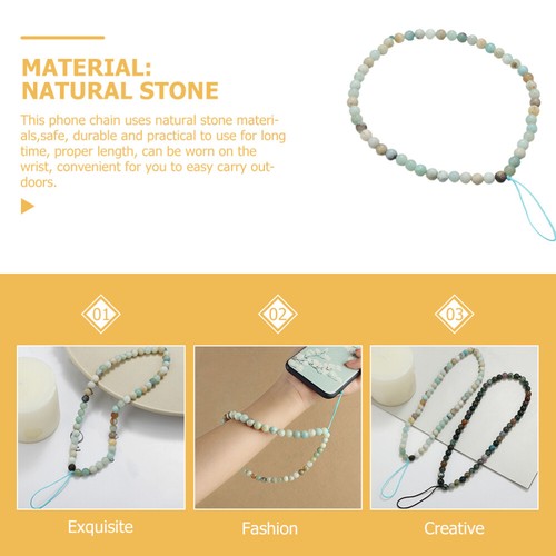 DIY Phone Charm Stone Lanyard Stone Phone Bracelet Purses Beads Strap - Photo 9 sur 10