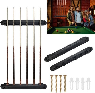 Queue Halterung Set Holz Plastik Schwarz Langlebig Wandhalterung Billiard
