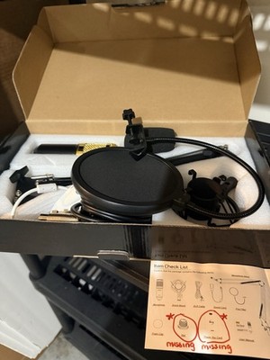 ZINGYOU BM-800 Condenser Microphone Wired XLR Mountable Gold Black