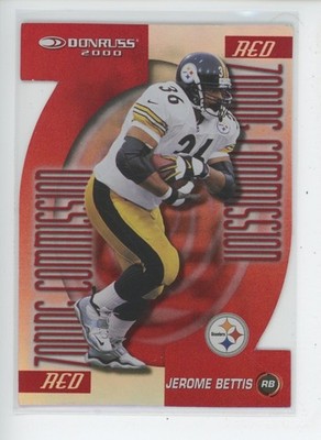 JEROME BETTIS 2000 DONRUSS RED ZONE COMMISSION /7 DIE-CUT PARALLEL SP STEELERS