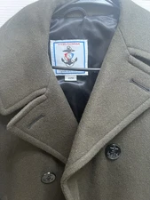 Sterlingwear Olive Green Peacoat Jacket Size 42R New Never Worn Wool Military 