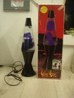 Vintage  1997  LAVA LITE Lamp black purple wax in box READ AD