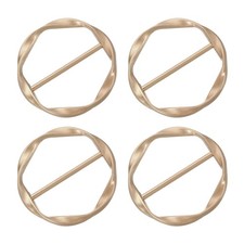 4Pcs T-shirt Clips 34mm 1-5/16" Round Metal Scarf Ring Matte Gold