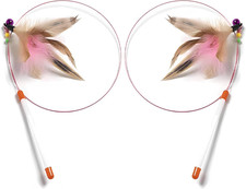 Cat Toys Interactive for Indoor Cats,2 PCS Cat Feather Toys and Wand Toys for Ch