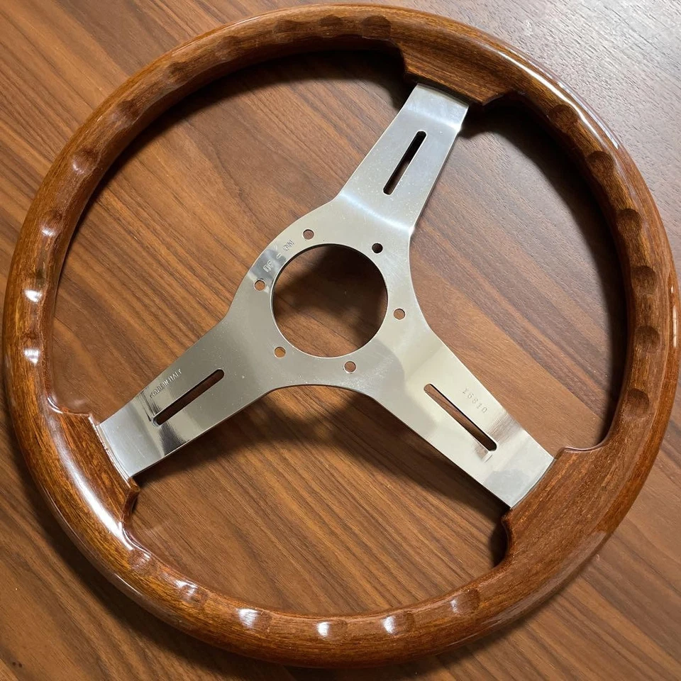 NARDI Wood Steering Wheel 36.5cm for Toyota Land Cruiser, Mitsubishi Jeep J53 - Image 3 of 4