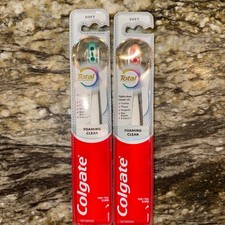 Colgate Total Active Prevention Foaming Clean Soft Toothbrush with Floss-Tip X2