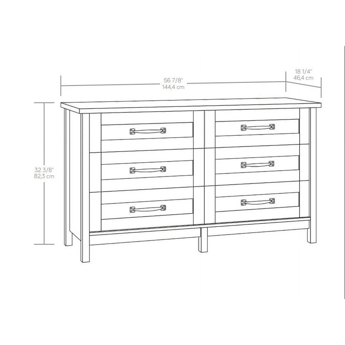 better homes and gardens modern farmhouse dresser & 6 drawer for $168! your makeup bag Farmhouse 6-Drawer Dresser by Michael