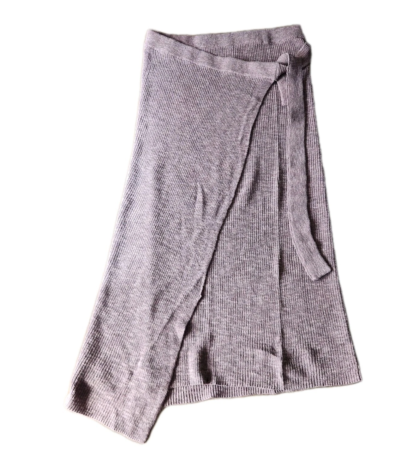 Free People Beach Sweater Knit Midi Wrap Skirt Cotton Linen Size Medium BOHO