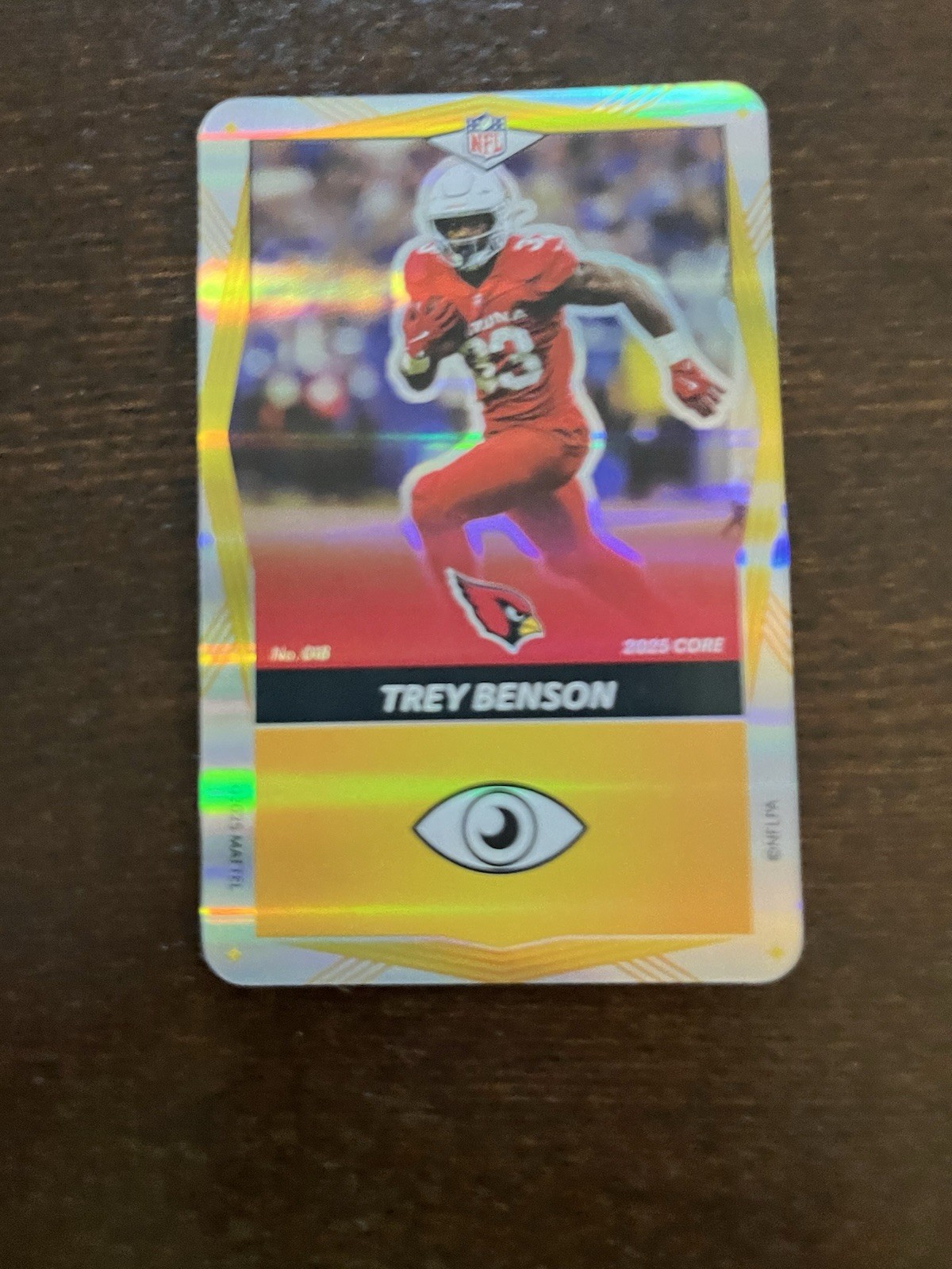 Trey Benson SP 2025 Uno Elite #018 Yellow Foil Cardinals RB