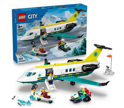 LEGO City Emergency Air Ambulance Airplane Building Toy for Kids - Pretend Play