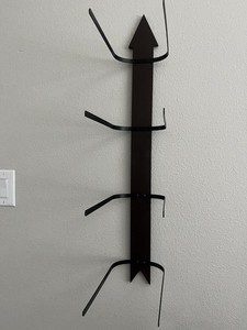 Black Metal Wall Mounted Coat & Hat Rack Holder with Multiple Hooks
