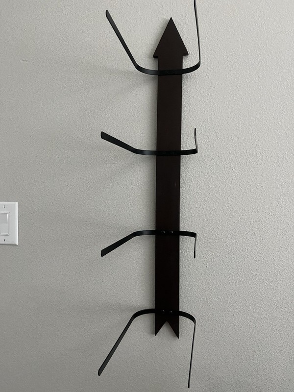 Black Metal Wall Mounted Coat & Hat Rack Holder with Multiple Hooks