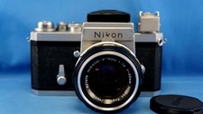 Nikon F Photomic SLR Camera Chrome W/waist finder/ 50mm 1.4 lens TESTED