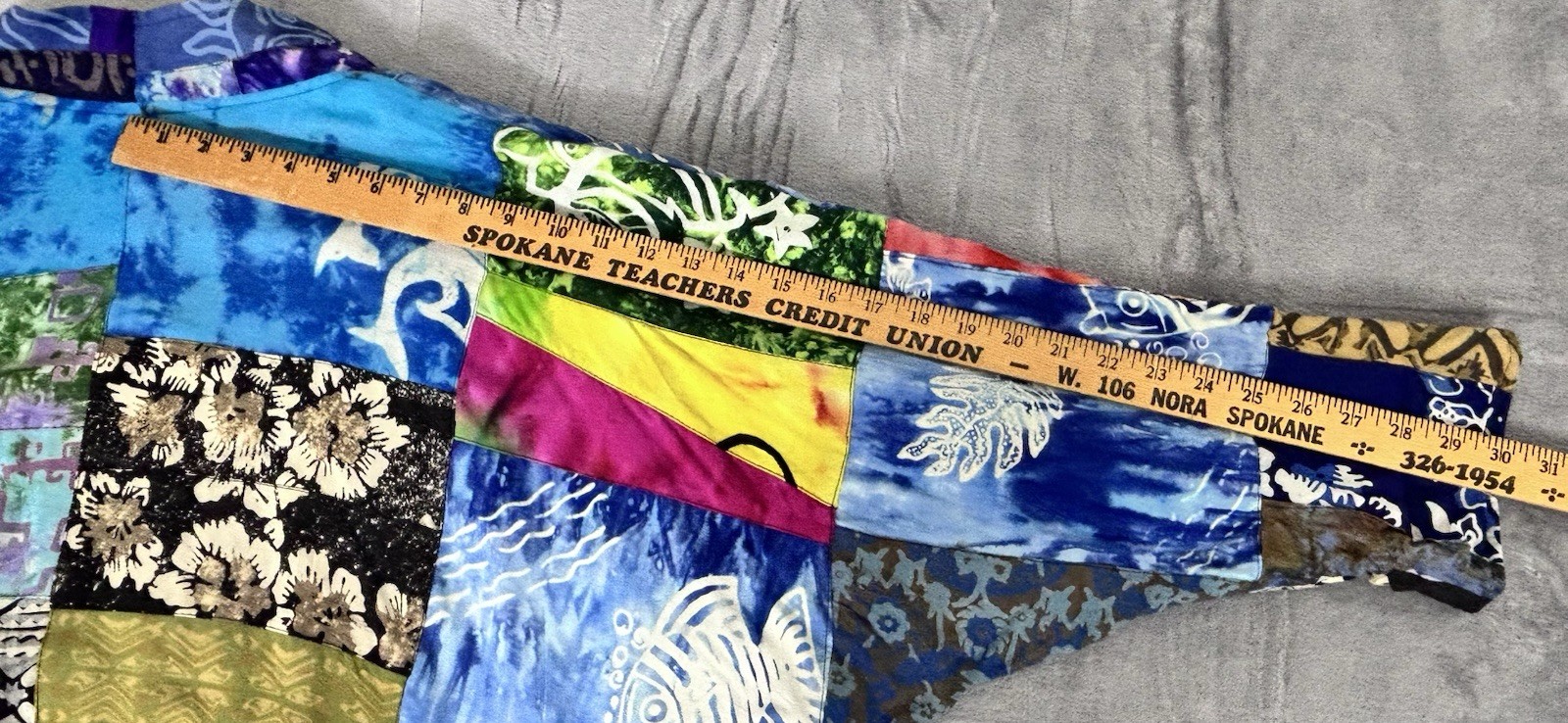 Vintage 80s Patchwork Rayon Batwing Jacket One Si… - image 8