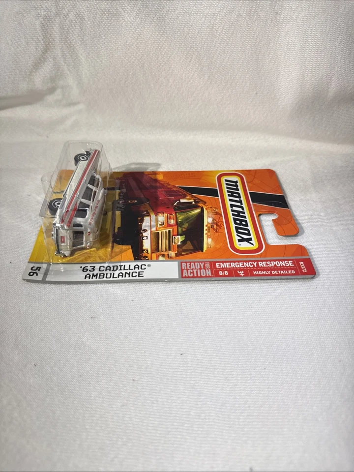 Cadillac Matchbox MBX Metal 1963 2005 coche fúnebre #56 blanco difícil de encontrar sin usar, en caja 63 Caddy R3372 Foto 4 de 4