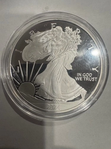 Pure Silver .999 Bullion -Walking Liberty American Eagle -  4 oz Round Coin 2024