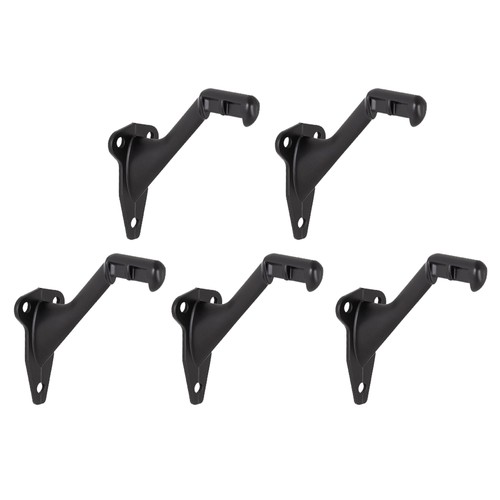 Matte Black Handrail Brackets 5-Pack for Stairs & Hallways, Standard ...