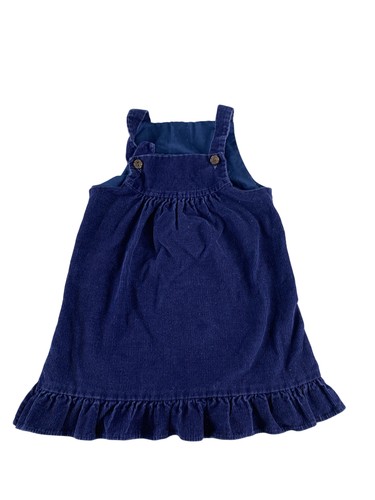 Vintage Coming Thing Dress Girls 5 Blue Corduroy Ruffle Hem Pinafore Jumper Red