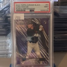 Topps 2024 Chrome Black Jung-Hoo Lee #61 Purple Mini-Diamond /150 PSA 9 Giants
