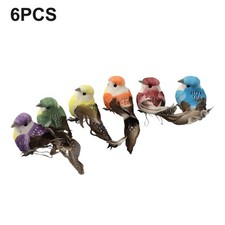 6pcs Artificial Bird Foam Colorful Feather Clip DIY Craft Home Decoration Props
