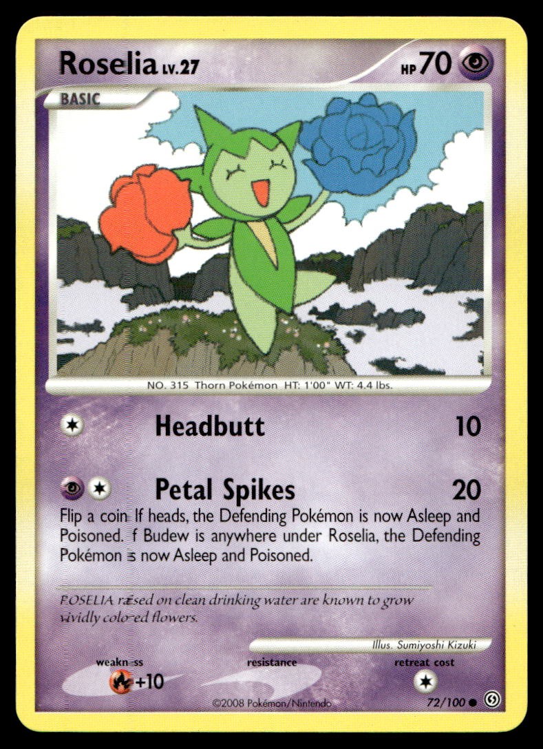 Roselia Stormfront Common 72/100 2008 Pokemon TCG
