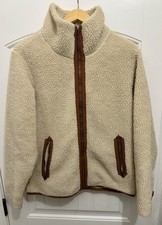 Patagonia Women's Divided Sky Fleece Jacket Size Large, Cream/Brown, 25930