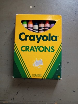 Crayola 16 Crayons Box Vintage 1990 Binney & Smith USA Made Classic.