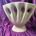 Vintage Red Wing Pottery 5 Fan Vase B1413 Cream Speckle W/Lavender Interior