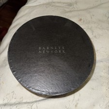 Vintage Barneys New York Black Round Hat Box 8.5  x4