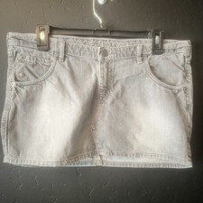 ABERCROMBIE FITCH Gray Denim Micro Mini Skirt Women s Size 6 Vintage 90s Y2K
