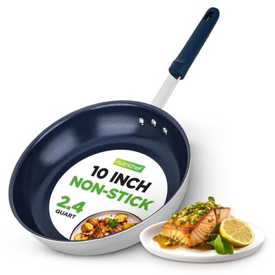 NutriChef 10'' Medium Fry Pan Non-Stick PFOA Free 2.5mm Aluminum Induction Base