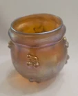 Tiffany Orig Sticker Signed L.C.T. Favrile Opalescent Gold Toothpick holder?