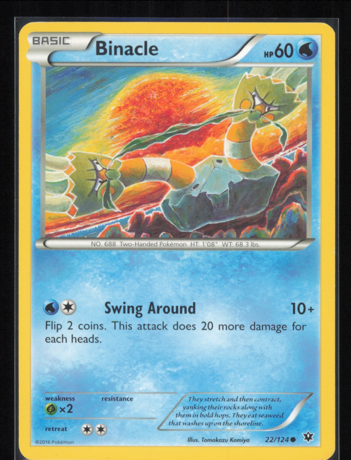 Binacle Non Holo Common 22/124 Pokémon XY: Fates Collide Pokémon Card