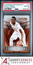 2015 CONTENDERS DRAFT PICKS SCHOOL COLORS #31 MYLES TURNER RC POP 1 PSA 10