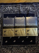 Lot of 3 New Sealed Sony Betamax Beta L-750 Video Cassette Tapes Hi-Packing NOS