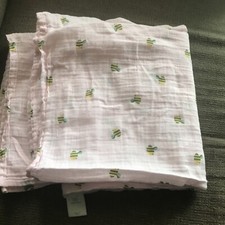 Cloud Island Muslin Swaddle Blanket Pink Bee Honeybee Bumble Security Blanket