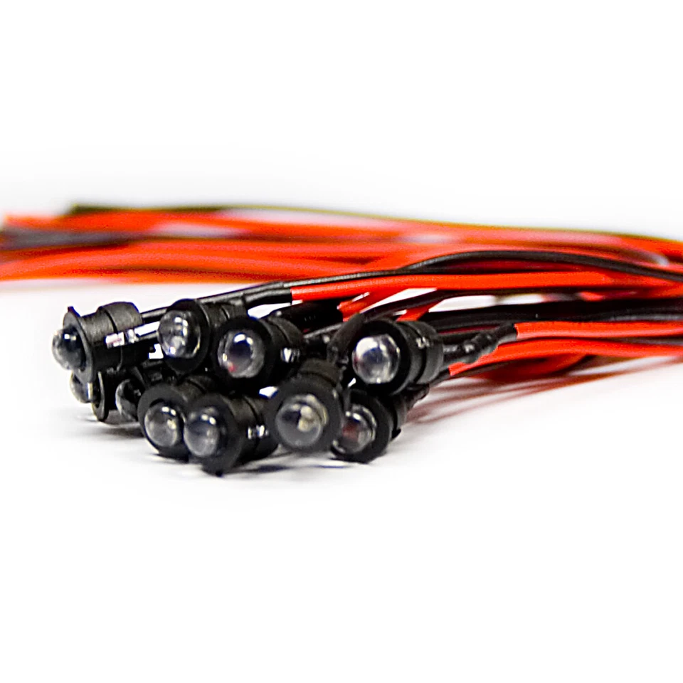 10 x Verkabelte Dioden LED Plastik Halterung Wired UV Purple Klare Linse 6V 5mm - Bild 2 von 4