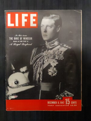 Life Magazine December 8 1947 Edward Duke of Windsor, EXCELLENT CONDITION 