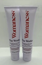NEW 2X Womaness The Works Smoothing All-Over Body Cream Travel Size 41ml/1.4oz E