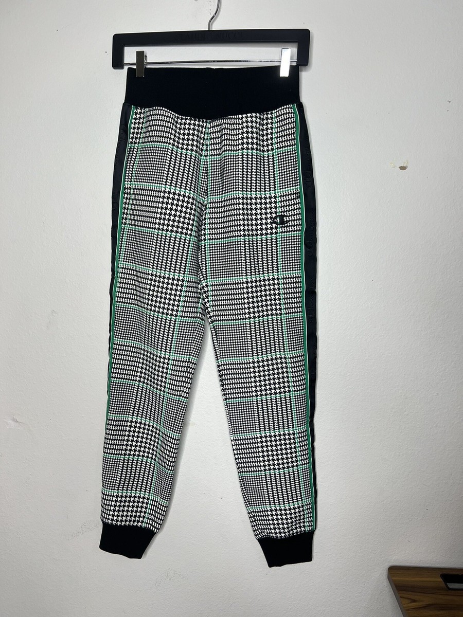 Champion Reverse Weave Joggers Sweatpants Size XS Black Green Plaid