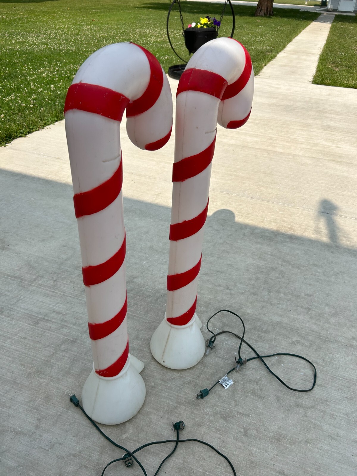 2 Vintage CANDY CANE BLOW MOLD Christmas Yard Decoration 40" Tall eBay