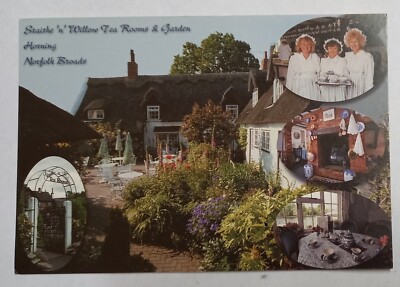 STAITHE 'N' WILLOW TEA ROOMS AND GARDEN, HORNING, NORFOLK BROADS  POSTCARD 