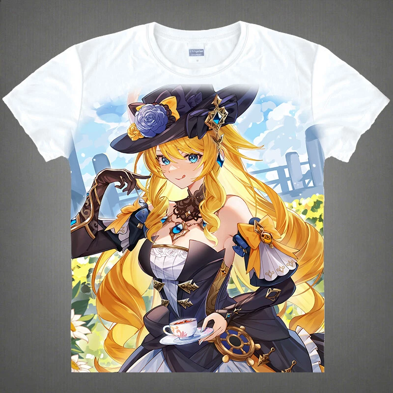 Mens Casual Crew Neck Short Sleeves Anime Character Print T Shirt